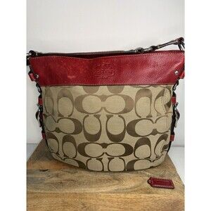 Coach Signature Classic Zoe Large Hobo Bag Purse Jacquard 12674 Handbag